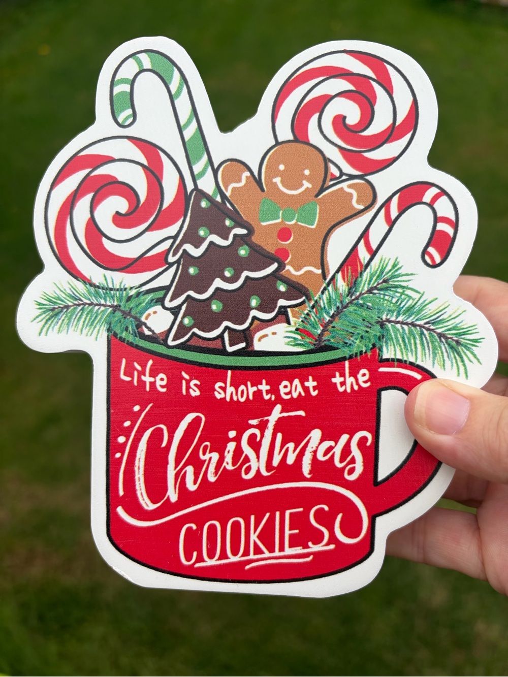 Eat the Christmas Cookies small wooden sign - Picture 3 of 4